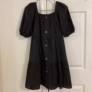 3/$12 - Unbranded black puff sleeves mini dress